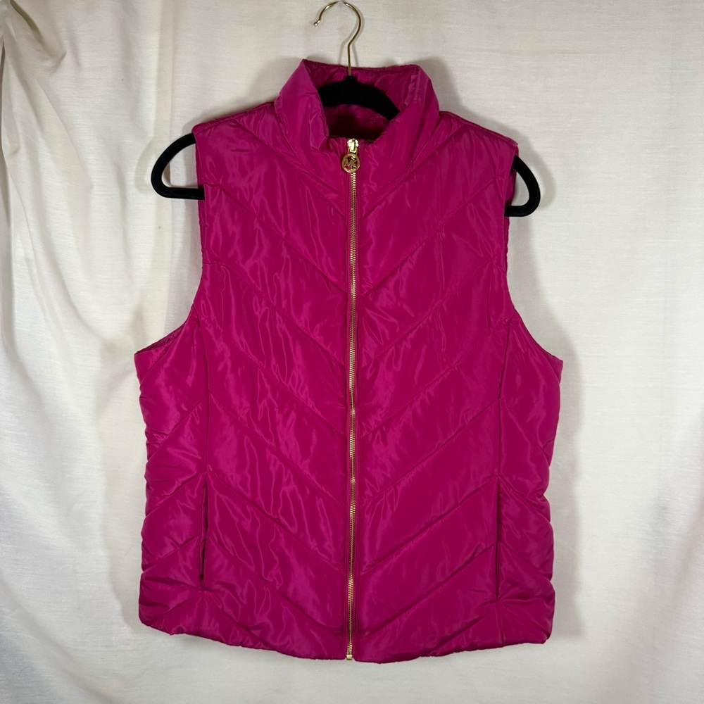 Michael Michael Kors Women’s Puffer Vest Hot Deep Fuchsia Sz Large NWT